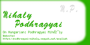 mihaly podhragyai business card